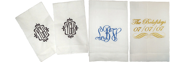 This is Embroidered Linen Hemstitched Anniversary Towel